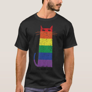 Camiseta Purride Shirt LGBT Orgulho gay Engraçado Gato Dize