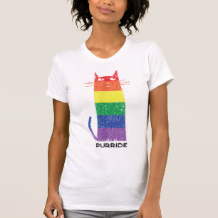 Camiseta Purride Shirt LGBT Orgulho gay Engraçado Gato Dize