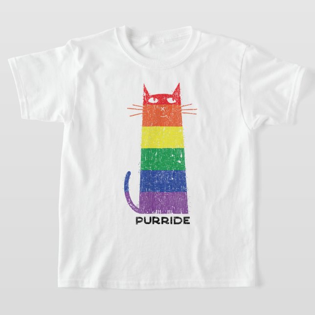 Camiseta Purride Shirt LGBT Orgulho gay Engraçado Gato Dize (Postura )