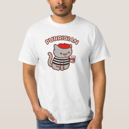 Camiseta PURRISIANO - Gato francês engraçado - Vinho, Paris