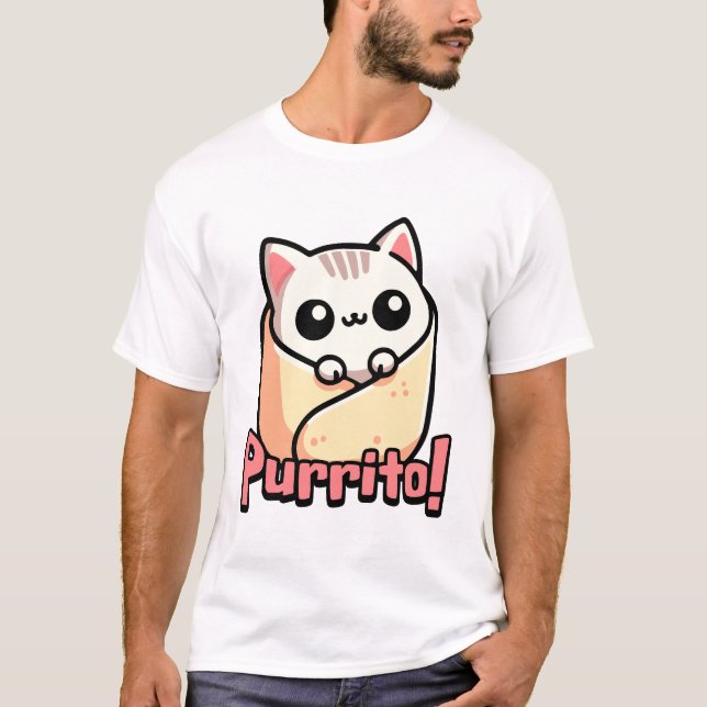 Camiseta Purrito! Armadilhas de Gato de Burrito (Frente)
