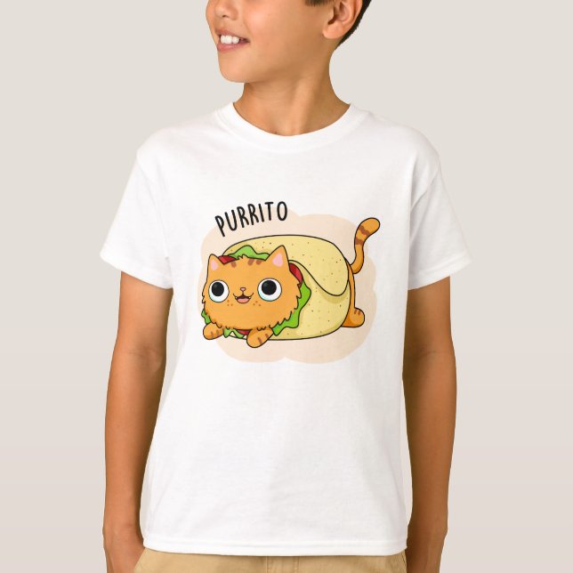 Camiseta Purrito Funny Cat Burrito Pun (Frente)