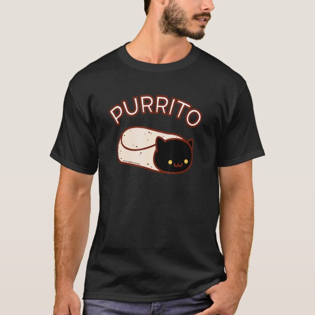 Camiseta Purrito O Burrito Do Gato Preto (Frente)