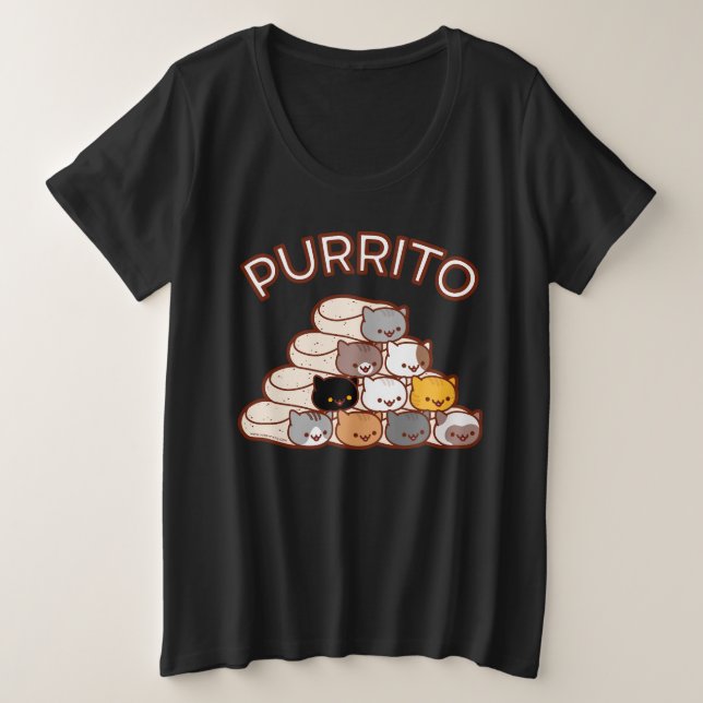 Camiseta PURRITO PYRAMID Gato Burrito (Frente do Design)