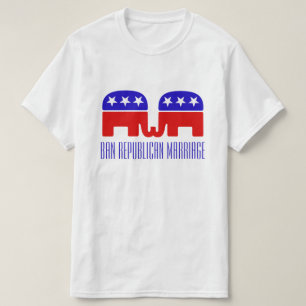 Camiseta Pushback alegre engraçado do casamento republican