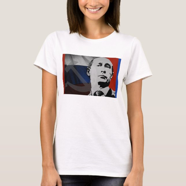 Camiseta Putin com bandeira russa (Frente)