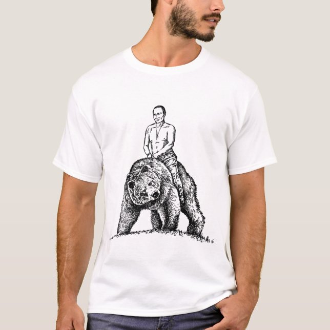 Camiseta Putin dirigindo uma política de guerra na Rússia (Frente)