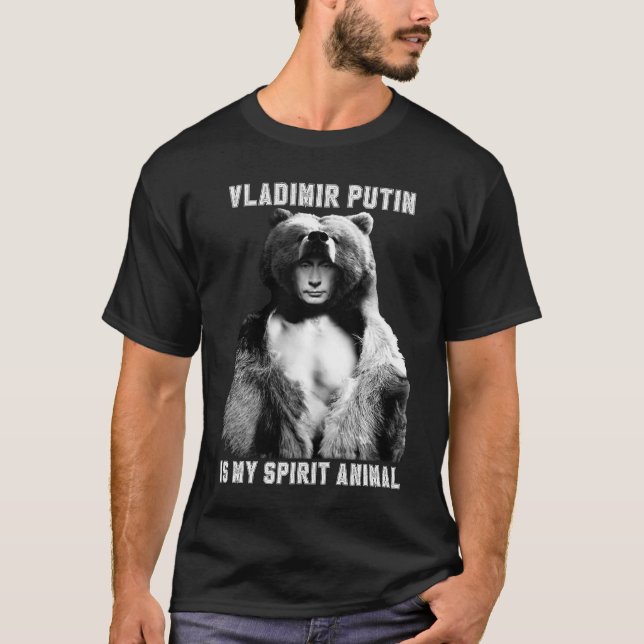 Camiseta Putin É O Meu Espírito De Política Da Rússia Anima (Frente)