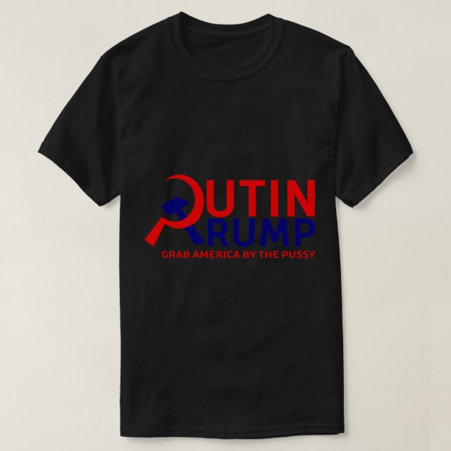 Camiseta Putin Trump Capturou a América pelo Pussy (Frente do Design)