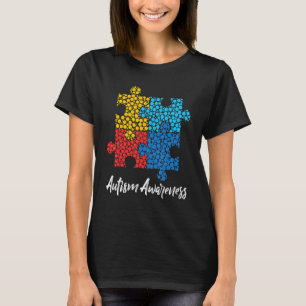 Camiseta Puzzle Bolinha Pontilhada Conscientização Internac