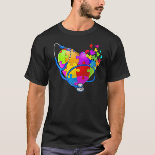 Camiseta Puzzle de conscientização sobre autismo de enferme