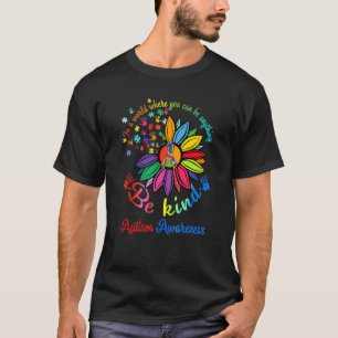 Camiseta Puzzle Girassol Seja Gentil Conscientização do Aut