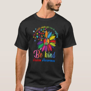 Camiseta Puzzle Girassol Seja Gentil Conscientização do Aut