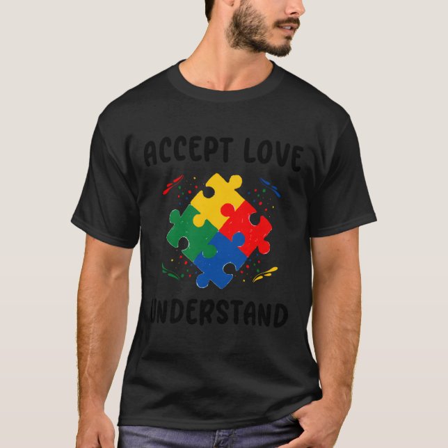Camiseta Puzzle Piece Autism Support Awareness (Frente)