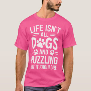 Camiseta Puzzler Quebra-cabeça Cães Engraçados Quebra-cabeç