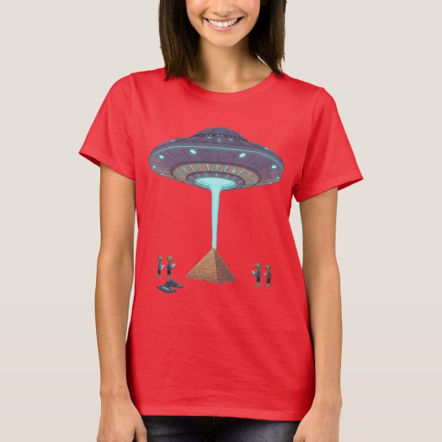 Camiseta Pyramid Drop — Aliens Deliver the Truth (Frente)