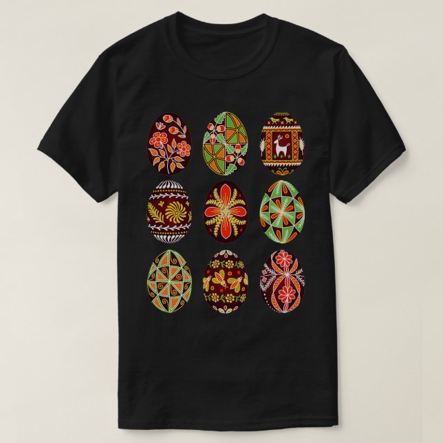 Camiseta Pysanky Easter Egg Happy Easter Day Egg Hunting  (Frente do Design)