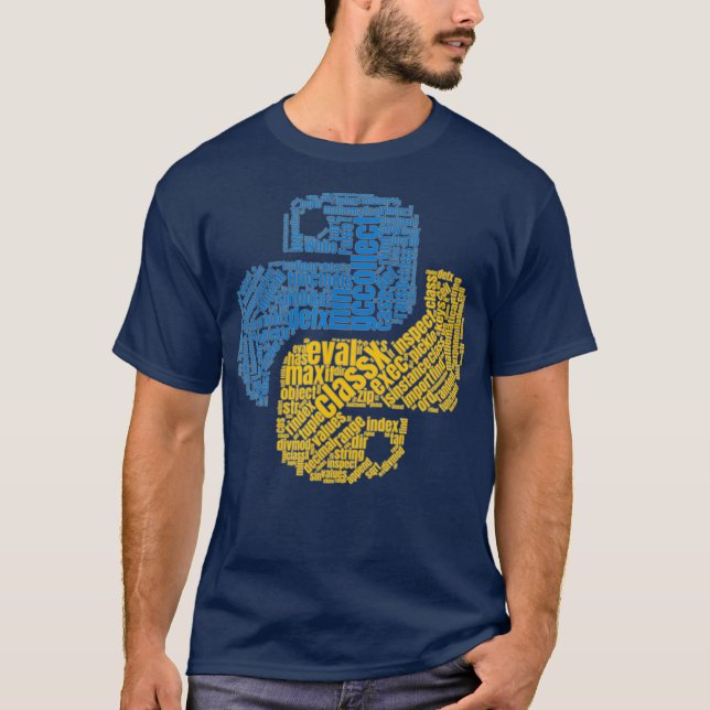 Camiseta Python Coding Word Art (Frente)