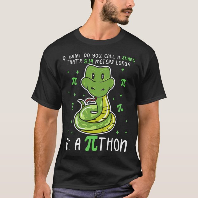 Camiseta Python Pi - Símbolo de Matemática - Professor Pi D (Frente)