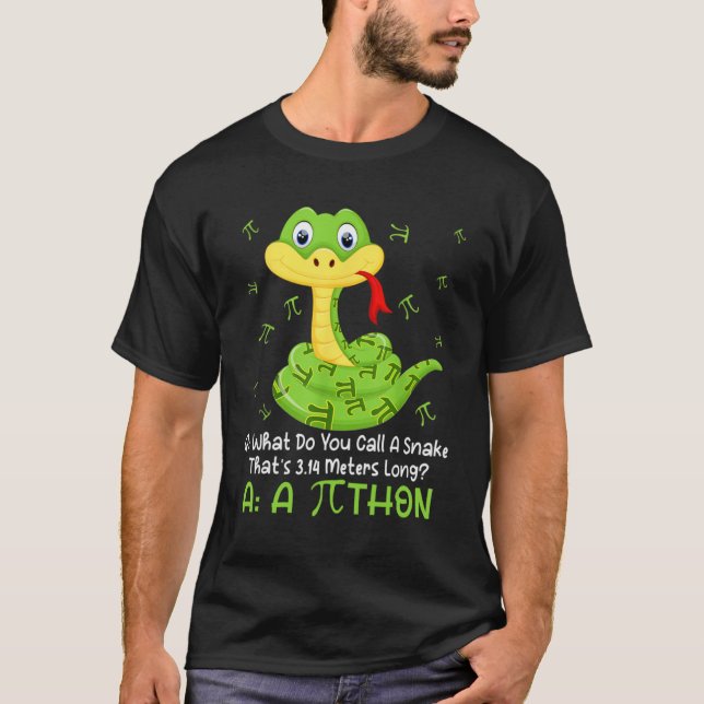 Camiseta Python Pithon Pi - Símbolo de Matemática Professor (Frente)
