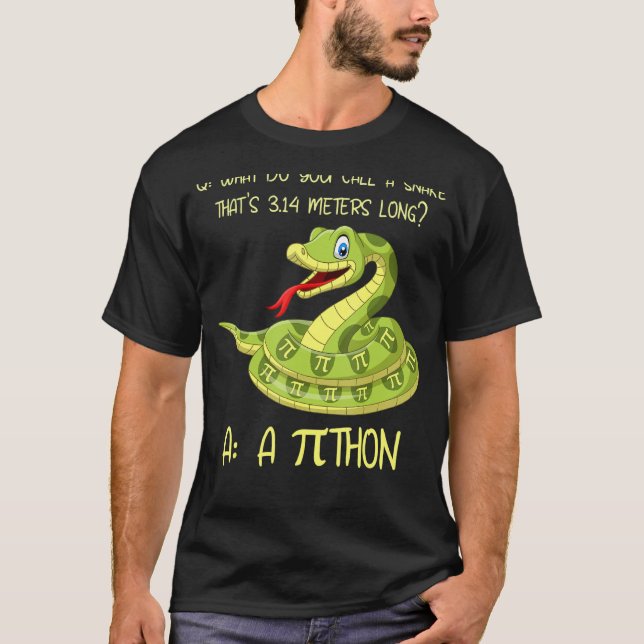 Camiseta Python Pithon Pi Símbolo Engraçado Matemática Teac (Frente)