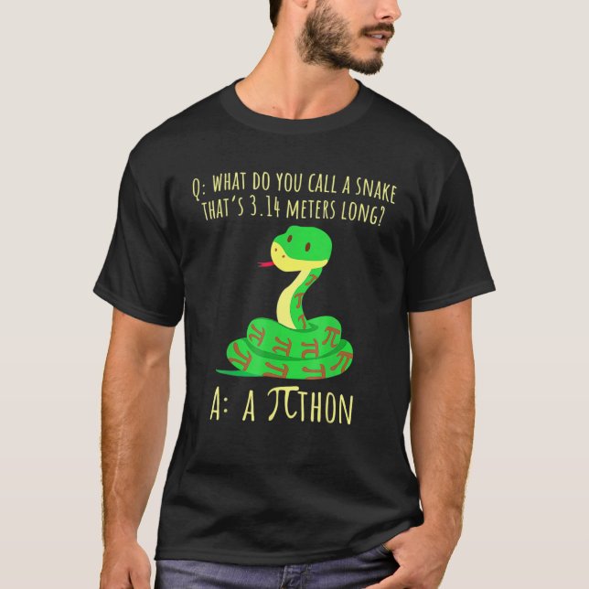 Camiseta Python Pithon Pi Símbolo Engraçado Matemático Prof (Frente)