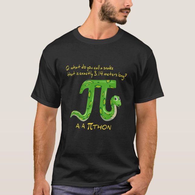 Camiseta Python Pithon Pi Símbolo Engraçado Matemático Prof (Frente)