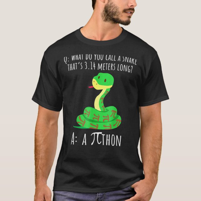 Camiseta Python Pithon Pi Símbolo Engraçado Matemático Prof (Frente)