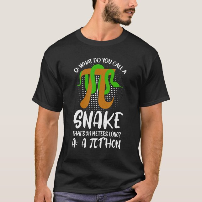 Camiseta Python Pithon Pi - Símbolo Professor de Matemática (Frente)