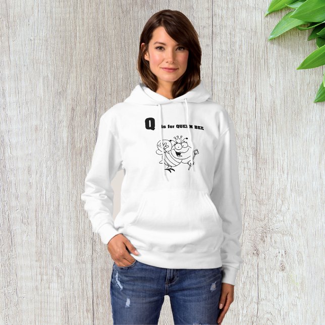 Camiseta Q é para Rainha Bee Womens Hoodie (Criador carregado)
