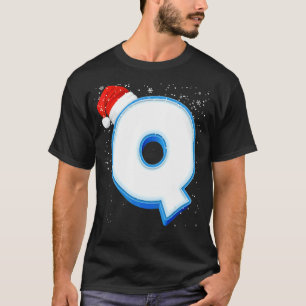 Camiseta Q Snowy Maiúscula Monograma - Letra alfabética de