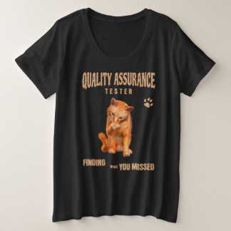 Camiseta QA Tester Cat Humor