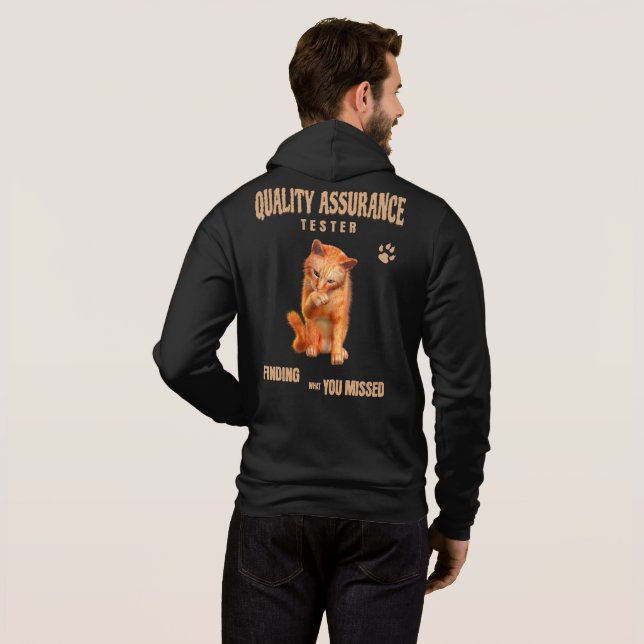 Camiseta QA Tester Cat Humor (Parte Traseira Completa)