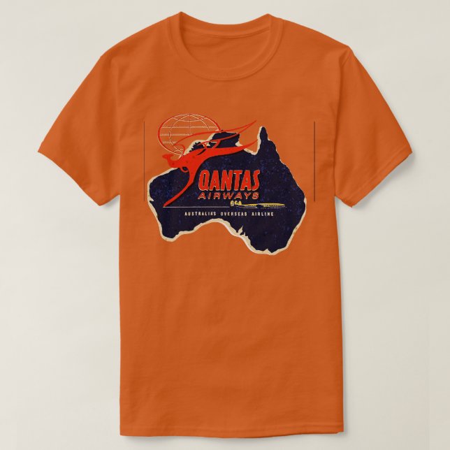 Camiseta Qantas Airlines Austrália (Frente do Design)