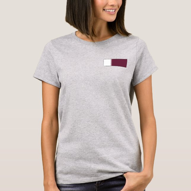Camiseta Qatar Bandeira + Mapa (Frente)
