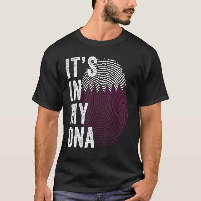 Camiseta Qatar It's In My DNA Cute Qatari Fingerprint Qatar (Frente)