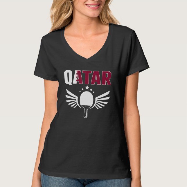 Camiseta Qatar Ping Pong  Proud Qatari Table Tennis Support (Frente)