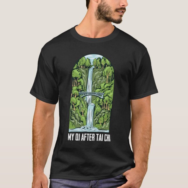 Camiseta Qi River Tai Chi Waterfall Qi Energy (Frente)