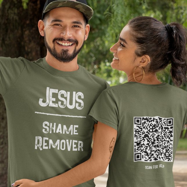 Camiseta QR Code Jesus Shame Remover Hope Christian (Criador carregado)