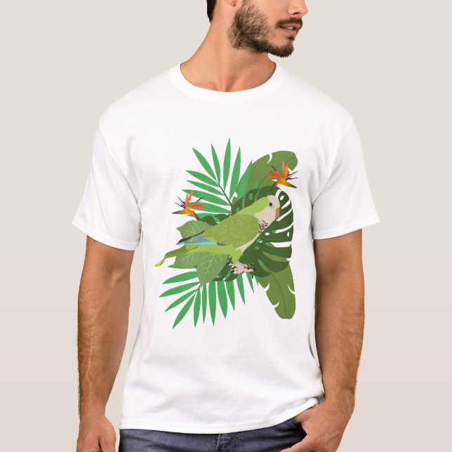 Camiseta Quacker parrot with leaves (Frente)