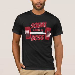 Camiseta Quadrado como um Chefe Red Barbells Treinamento de