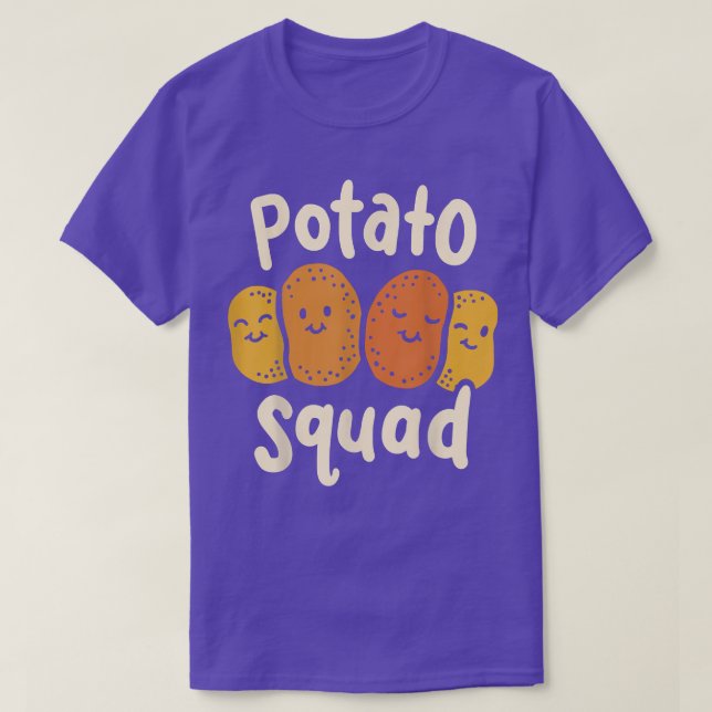 Camiseta Quadrado de Batata de Kawaii Vegetais do Vegan (Frente do Design)