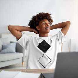 Camiseta Quadrado de Diamante Decorativo