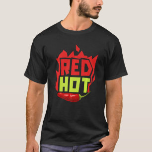 Camiseta Quadrado de picadas de Comida de picante Red Hot C