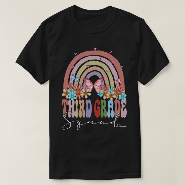 Camiseta Quadrado De Terceiro Grau De Volta Ao Arco-Íris Da (Frente do Design)