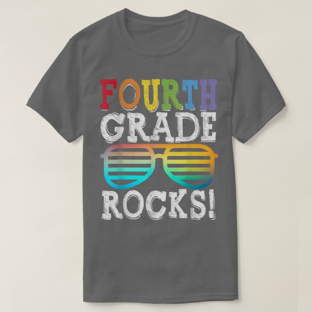 Camiseta Quadrado do 4º ano de Rocks do 4º ano de volta à e (Frente do Design)