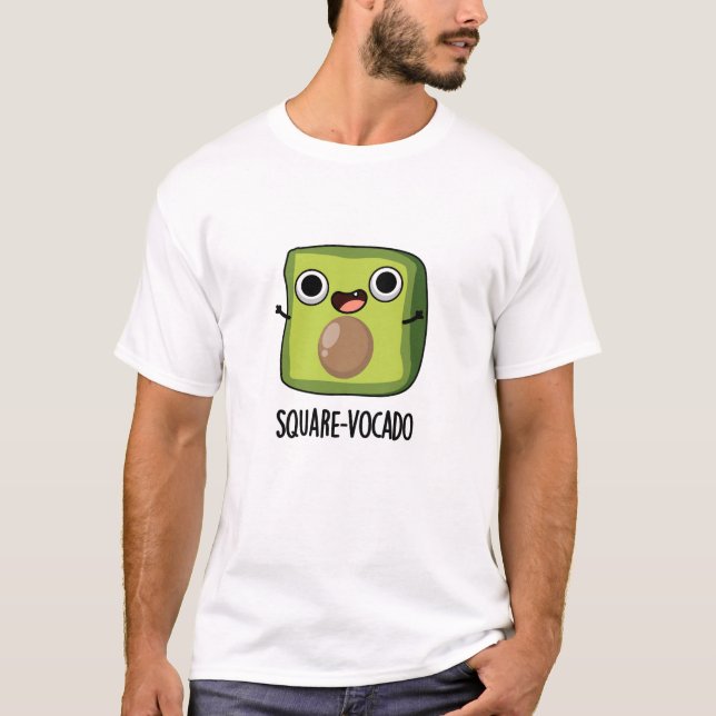 Camiseta Quadrado Engraçado Funny Avocado Puns (Frente)