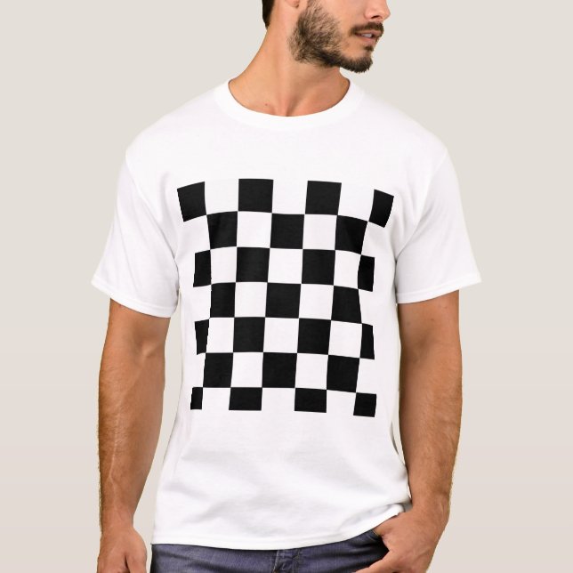 Camiseta Quadrados Checkered preto e branco (Frente)