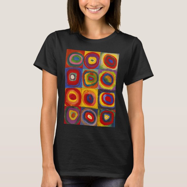 Camiseta Quadrados com Círculos Concentrados | Kandinsky | (Frente)
