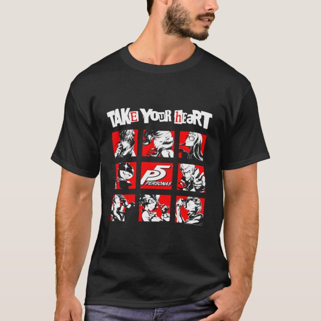 Camiseta Quadrados de Caracteres Persona 5 (Frente)